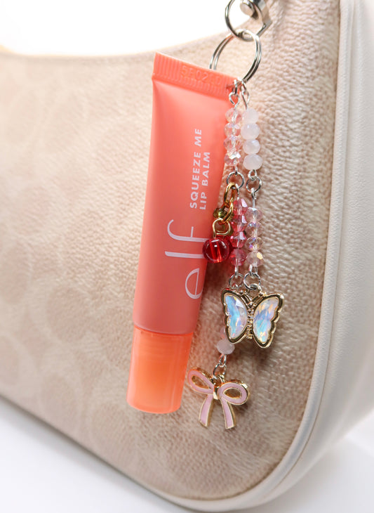 Lipgloss charm keychain set