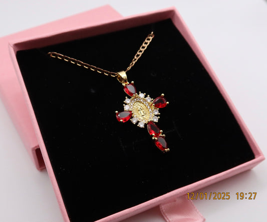 Isabela Necklace – 20” (18K Gold Plated) Red