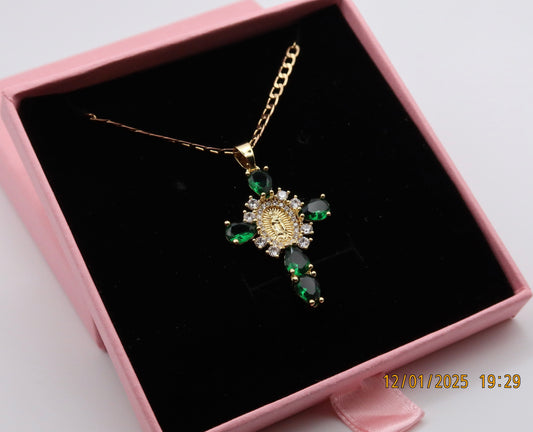 Isabela Necklace – 20” (18K Gold Plated) Green