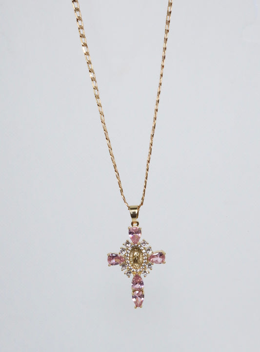 Isabela Necklace – 20” (18K Gold Plated) Pink