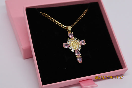 Isabela Necklace – 20” (18K Gold Plated) Pink