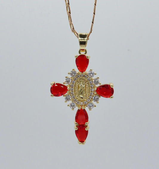 Isabela Necklace – 20” (18K Gold Plated) Red